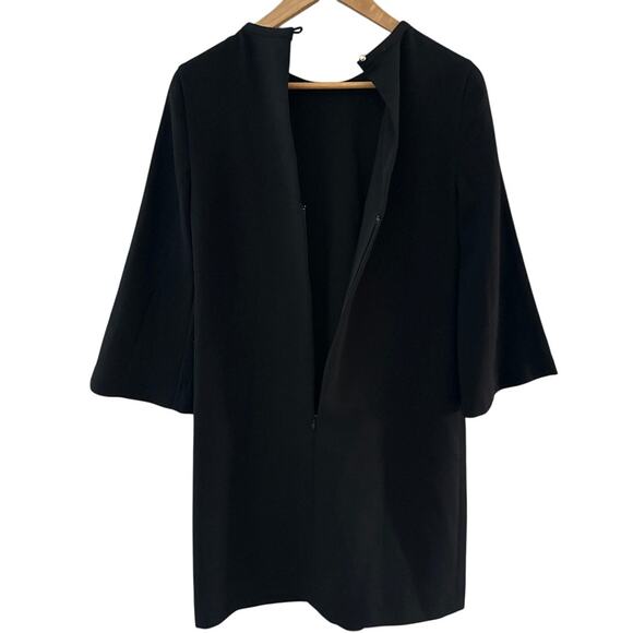 Kate Spade Lucy Jeweled Neck Bell Sleeve Crepe Black Shift Dress Size 2 - Picture 15 of 16